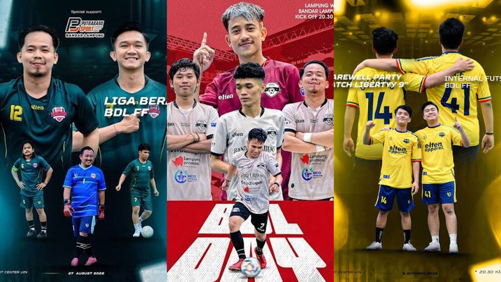 Pemain BDL FF berpose bersama sebelum pertandingan
